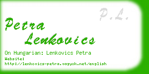 petra lenkovics business card